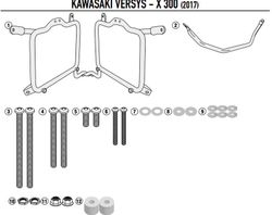 Portamaletas lateral mk Kawasaki Versys-X 300 (17 > 23)
