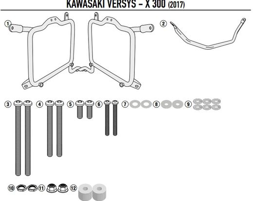 Portamaletas lateral mk Kawasaki Versys-X 300 (17 > 23)