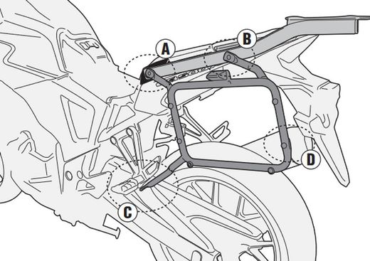 Portamaletas lateral kawasaki versys 650 (15 > 21) y (22>) givi sr4114