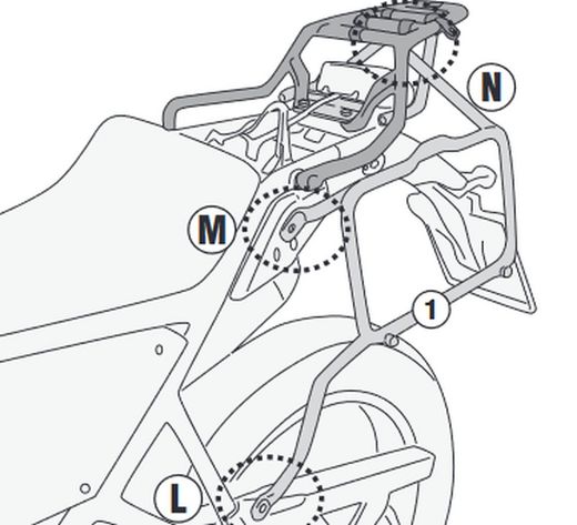 Soporte alforjas royal enfield himalayan 18>20 givi pl9050