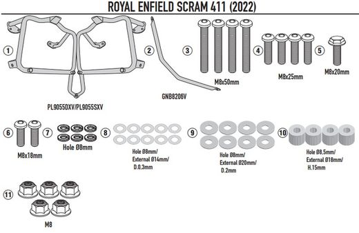 Portamaletas lateral MK Royal Enfiled Scram 411 (22 > 23)