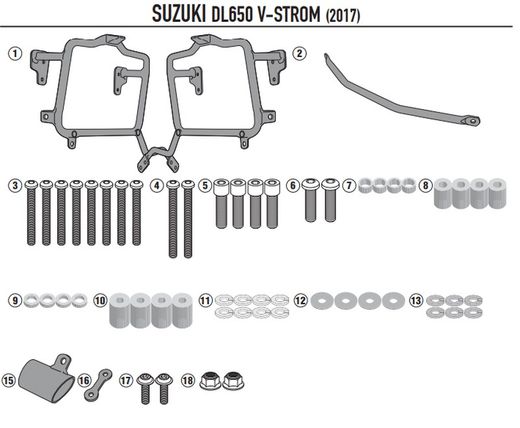 Portamaletas lateral mk Suzuki DL 650 V-Strom (17>23)