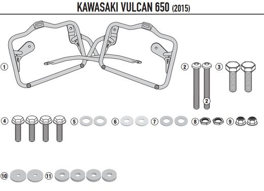 Portamaletas lateral mk Kawasaki Vulcan S 650 (15 > 23)