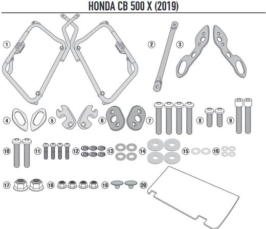 Portamaletas lateral para K33 MONOKEY H.cb500x.19>23 y NX 500 24>