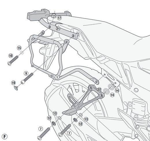 Portamaletas lateral para K33 MONOKEY H.cb500x.19>23 y NX 500 24>