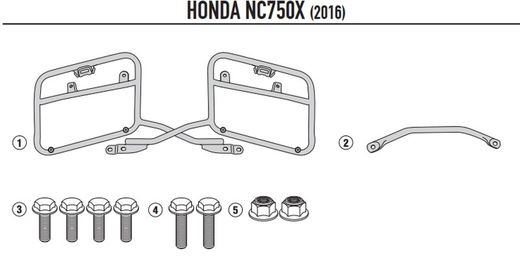Portamaletas lateral mk Honda NC 750 S (16>20) y NC 750 X (16>20)