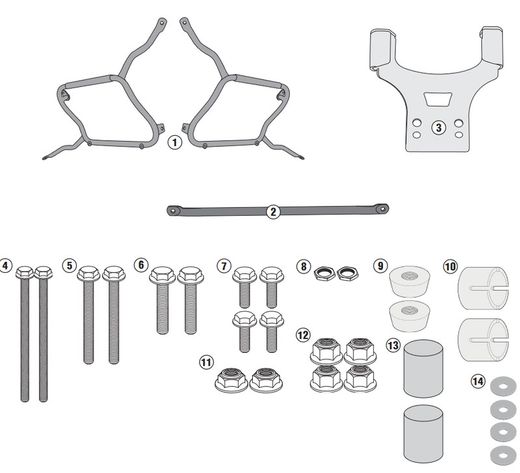 Portamaletas lateral k.versys 650 (15 > 21) y (22>) givi plx4114