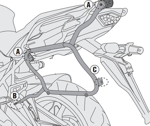 Portamaletas lateral k.versys 650 (15 > 21) y (22>) givi plx4114