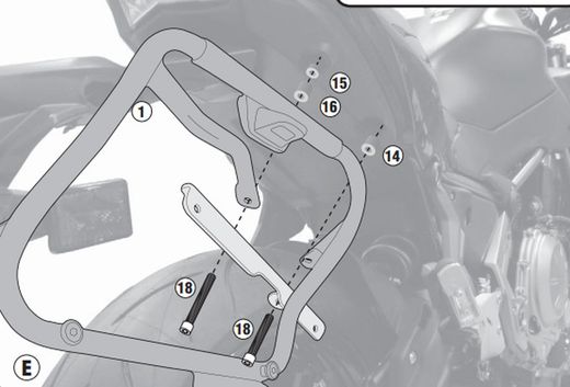 Portamaletas lateral mkside Kawasaki Z 650 (20>23) y Z 650 (17>19)