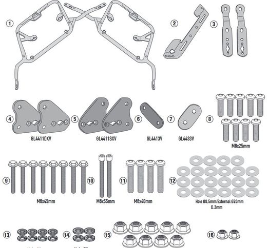 Portamaletas lateral sz. V-strom 1050 (20 > 21) givi plx3117