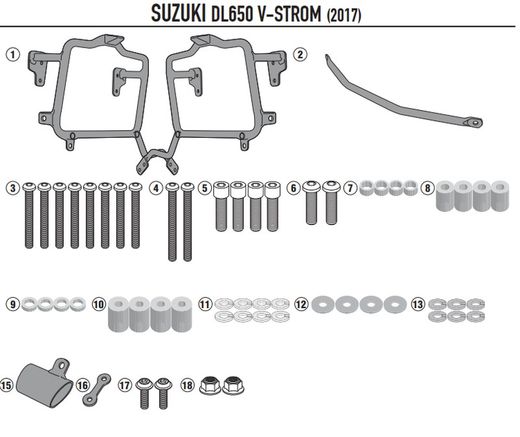 Portamaletas lateral Sz DL 650 V-Strom (17 > 23)