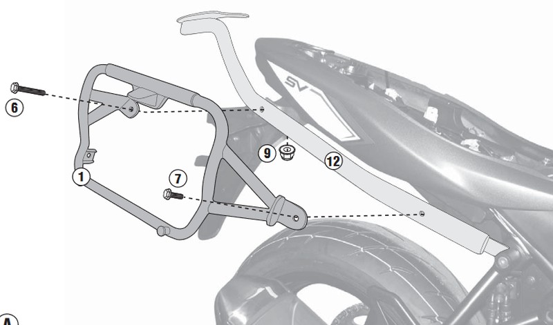 Portamaletas lateral suzuki sv650 (16 > 21) givi plx3111 *