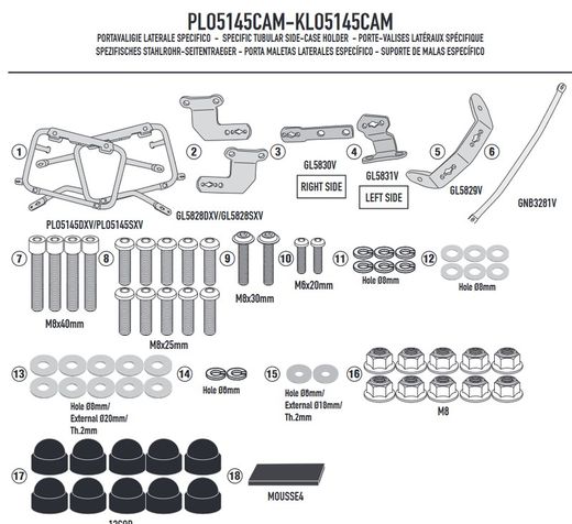 Porta-maletas lateral PL ONE-FIT BMW F900 GS 24> para MONOKEY® CAM-SIDE