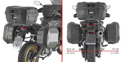 Portamaletas lateral PL ONE-FIT Valico 900DSX 24> MONOKEY® diámetro 18 mm