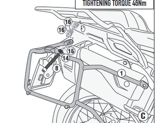 Portamaletas lateral Valico 500 DSX 2024>  para maletas MONOKEY«