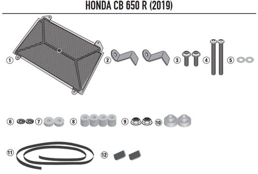 Protector radiador  CB 650 R (19 > 23), y CB 650 R (24)