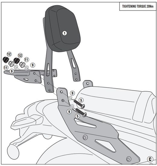 Respaldo con portaequipajes K.Eliminator 500 24>