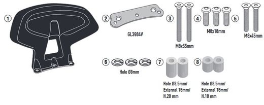 Respaldo para H. PCX 125-150 (14 >22
