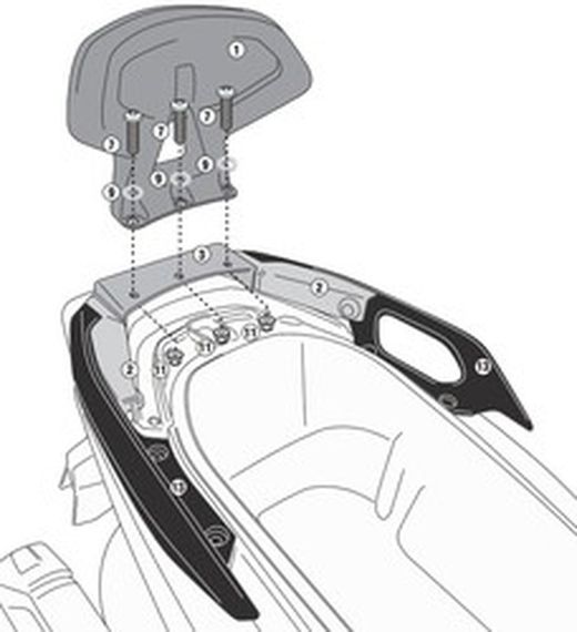 Respaldo Honda Forza 125 ABS (15>18) / Forza 125-300 (19 > / ADV 350 (22>
