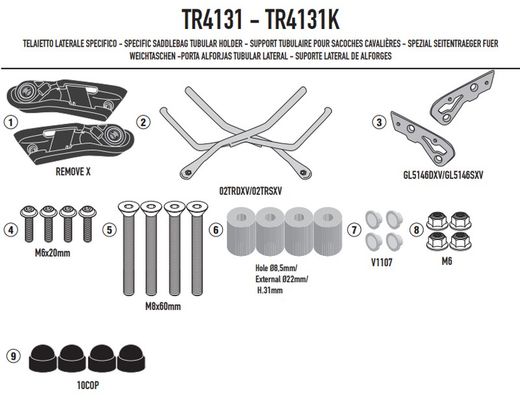 Soporte alforja REMOVE-X Kawasaki Z 650 RS 22>24