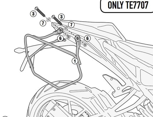 Soporte alforjas easylock, o alforjas duke 125-390 (17 > 21)