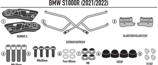 Soporte alforjas Remove-x BMW S 1000 R (21>)
