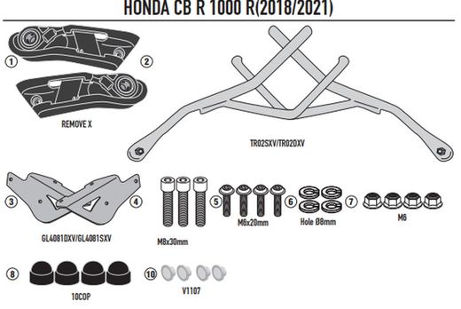 SOPORTE ALFORJAS F/RAPIDA HONDA CB 1000 R (18>20) (21>)