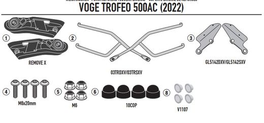 Soporte alforjas Remove-x VOGE Trofeo 500AC (22>)