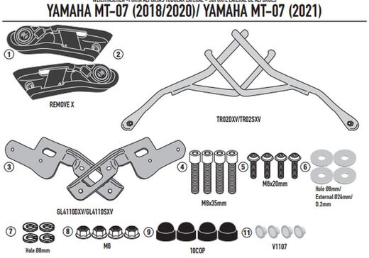 Soporte alforjas Remove-x Yamaha MT-07 (18>20, 21>)