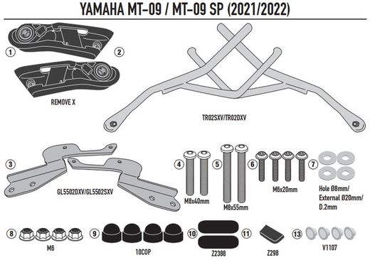 Soporte alforjas Remove-x Yamaha MT-09 / MT-09 SP (21>)