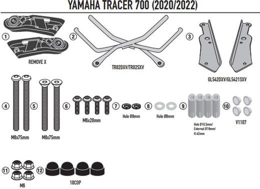 Soporte alforjas Remove-x Yamaha Tracer 700 (20 > 23)