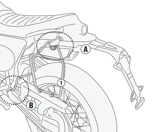 Soporte alforja f. Caballero scrambler 125-250-500.18>20