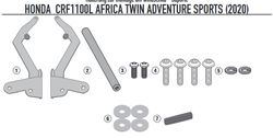 Barra montar dispositivos crf1100l africa twin adventure sports 2020>