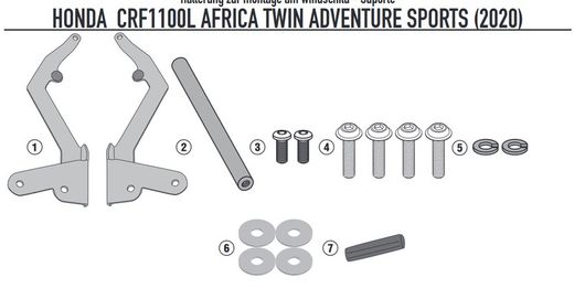 Barra montar dispositivos crf1100l africa twin adventure sports 2020>