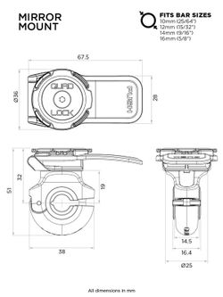 Soporte del telefono para la barra retrovisor