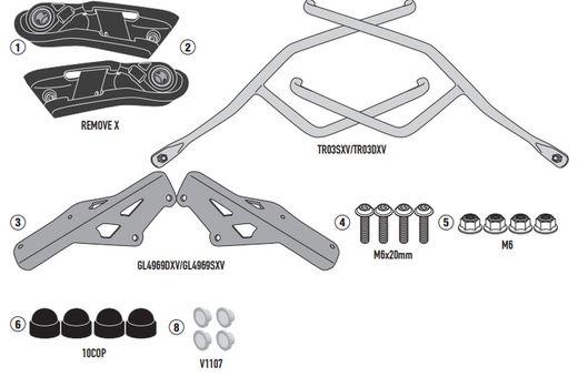 Soporte de Speed Triple 1200 RS (21 > 22) para Fijaci¾n rapida REMOVE-X para alforjas