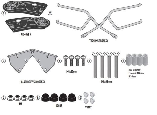 Soporte alforjas V7 850 STONE / SPECIAL (21 > 23) Fijaci¾n REMOVE-X