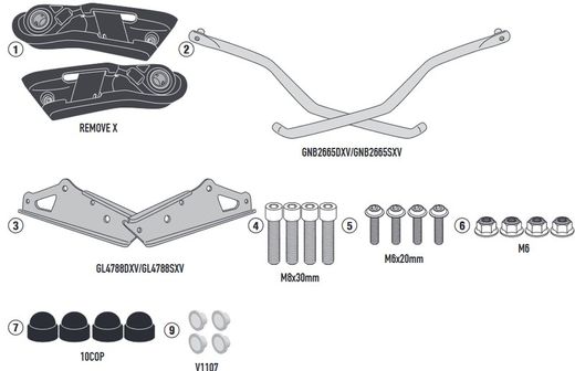 Soporte de  Trident 660 (21 > 22) para Fijaci¾n rapida REMOVE-X para alforjas