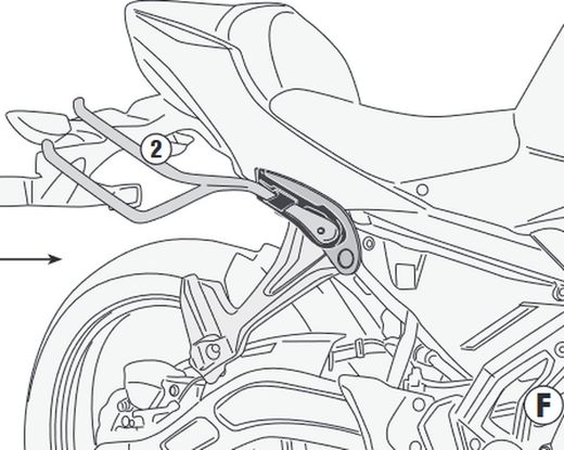 Soporte de K.Z 650 20>22 de Fijaci¾n rapida REMOVE-X para alforjas