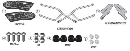 Soporte VOGE TROFEO 500AC (22) alforjas Fijaci¾n REMOVE-X
