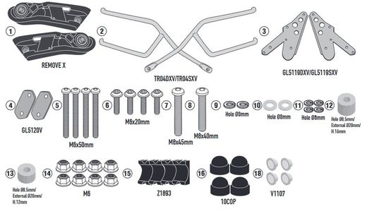 Soporte alforjas  Fijaci¾n rapida REMOVE-X para  Interceptor 650 (19 > 22)