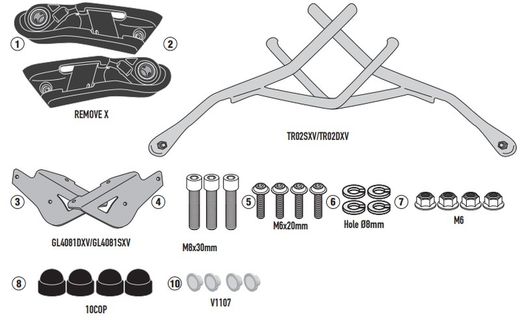 Soporte de CB 1000 R 18>22 para Fijaci¾n rapida REMOVE-X para alforjas