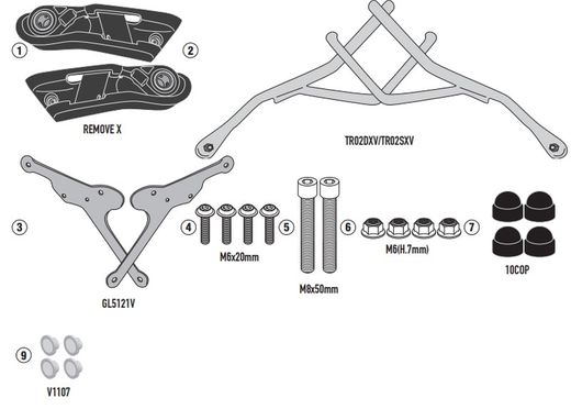 Soporte Tr. Street twin 900/Bonneville  Fijaci¾n rapida REMOVE-X para alforjas
