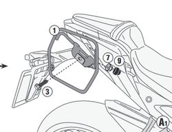 Soporte de GSX S1000 (21 > 23) para alforjas EASYLOCK, o alforjas
