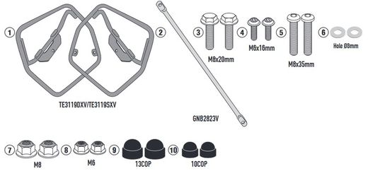 Soporte de GSX S1000 (21 > 23) para alforjas EASYLOCK, o alforjas