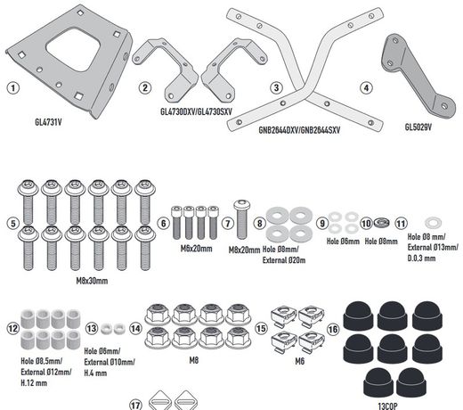 Adaptador maleta NIU MQI GT (21 > 23)