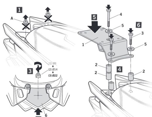 Soporte maleta sym cruisym 300i 18> y joymax-z 21>