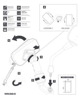 Soporte para telefono SHAD SG71M (Retrovisor)