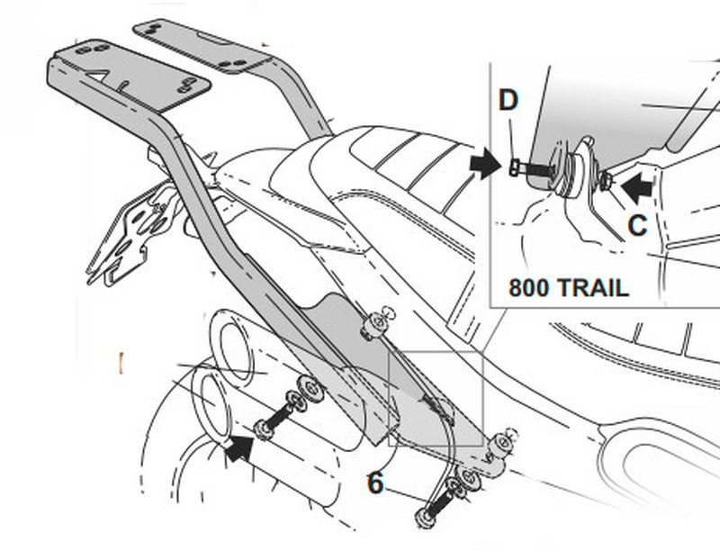 BENELLI LEONCINO 800 / 800 TRAIL 21> Fijaciones para maleta