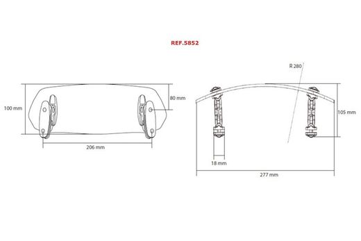 VISERA MULTIREGULABLE C/PLANTILLA 277X100MM